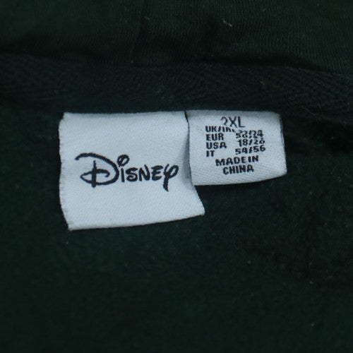 Disney Women’s Green Pullover Hoodie 2XL Embroidered Logo Casual Sweatshirt