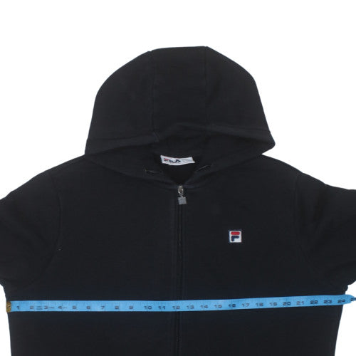 Fila Mens Black XL Full Zip Hoodie Cotton Blend Sportswear