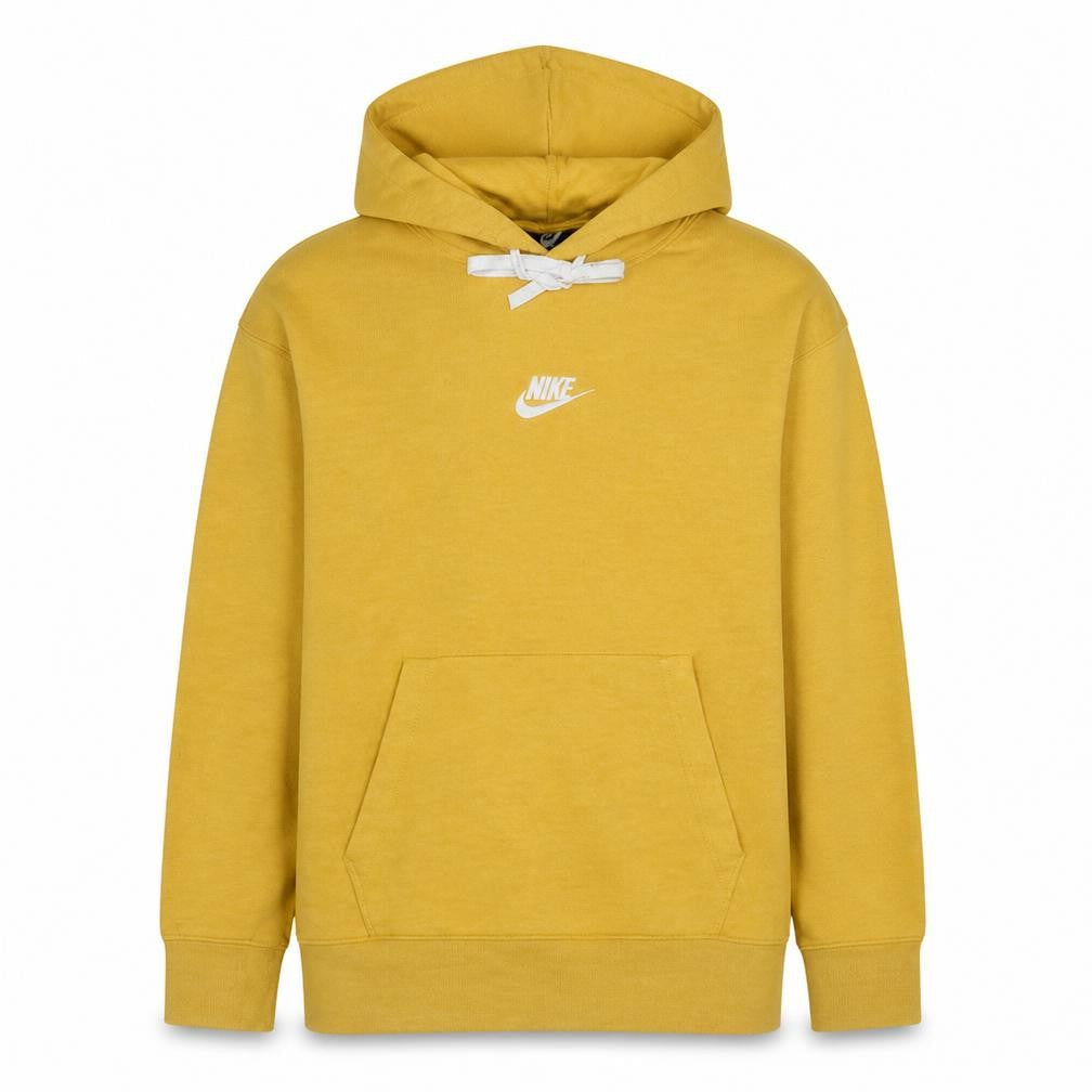 Nike Men's Yellow Pullover Hoodie M Logo Fleece Sweatshirt
