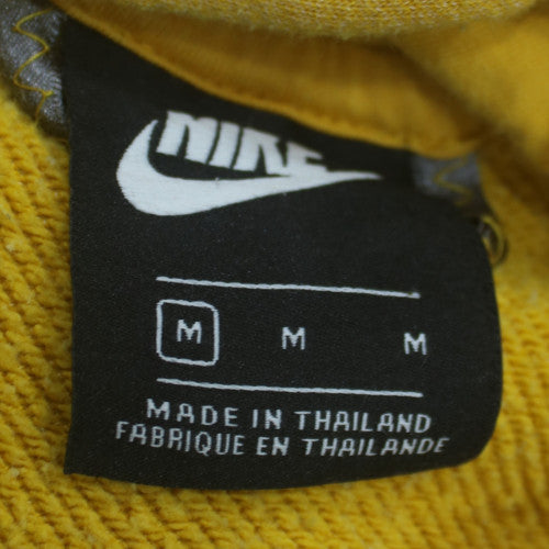 Nike Men's Yellow Pullover Hoodie M Logo Fleece Sweatshirt