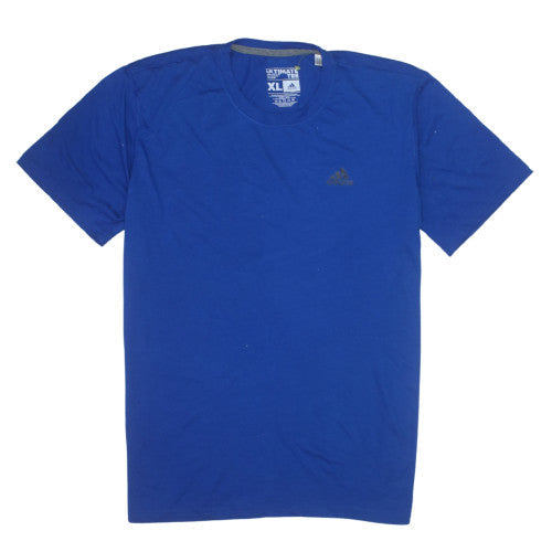 Adidas Men's Blue XL Ultimate Tee Crew Neck Short Sleeve T-Shirt