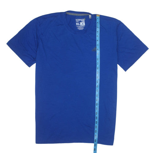 Adidas Men's Blue XL Ultimate Tee Crew Neck Short Sleeve T-Shirt