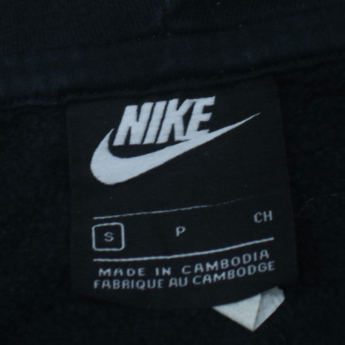 Nike Women's Black Small Pullover Hoodie with Logo Print