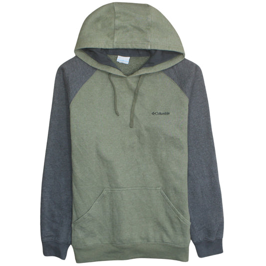 Preloved Columbia Men’s Green Pullover Hoodie M Outdoor Fleece Sweatshirt - Front