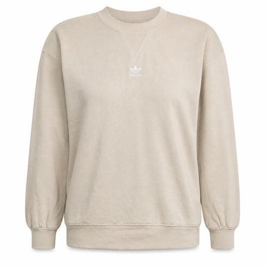 Adidas Women Beige Crew Neck Pullover Sweatshirt UK 14