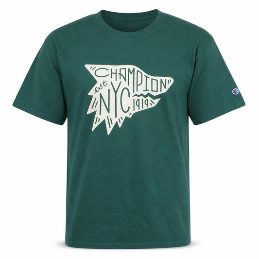 Champion Men's Green NYC 1919 Graphic Cotton T-Shirt XL