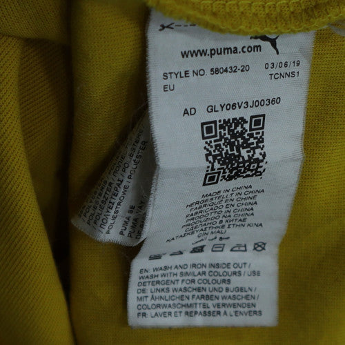 Puma Womens Yellow Pullover Hoodie Sweatshirt Size S Casual Cotton Blend