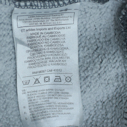 Adidas Men's Grey Pullover Hoodie Small Regular Fit Fleece