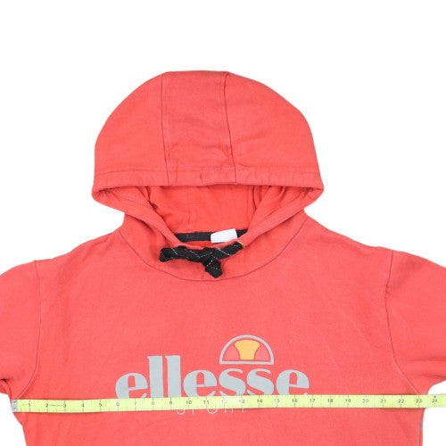 Ellesse Womens Red Pullover Hoodie UK 14 Cotton Blend Casual