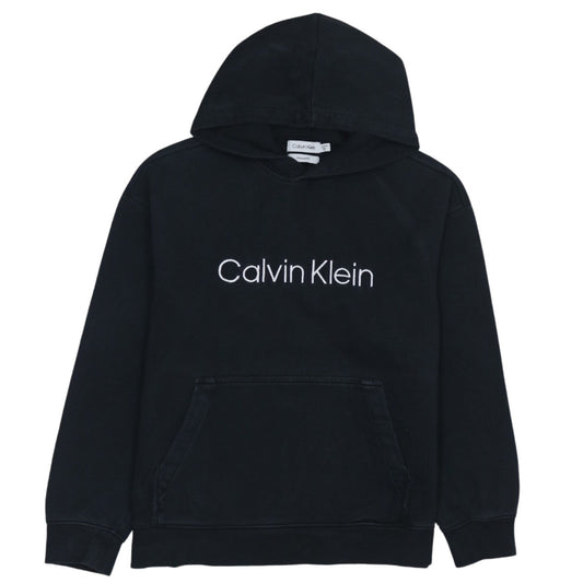 Calvin Klein Womens Black Relaxed Fit Cotton Pullover Hoodie XS