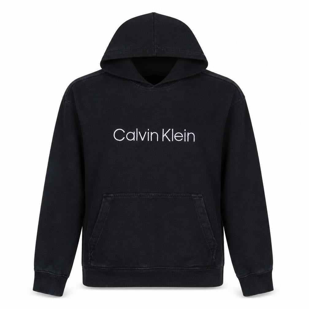 Calvin Klein Womens Black Relaxed Fit Cotton Pullover Hoodie XS