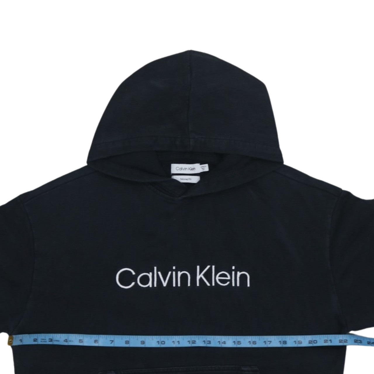 Calvin Klein Womens Black Relaxed Fit Cotton Pullover Hoodie XS