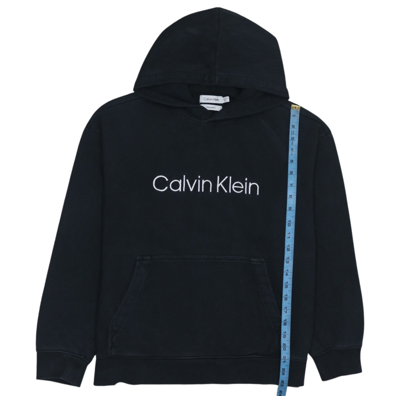 Calvin Klein Womens Black Relaxed Fit Cotton Pullover Hoodie XS
