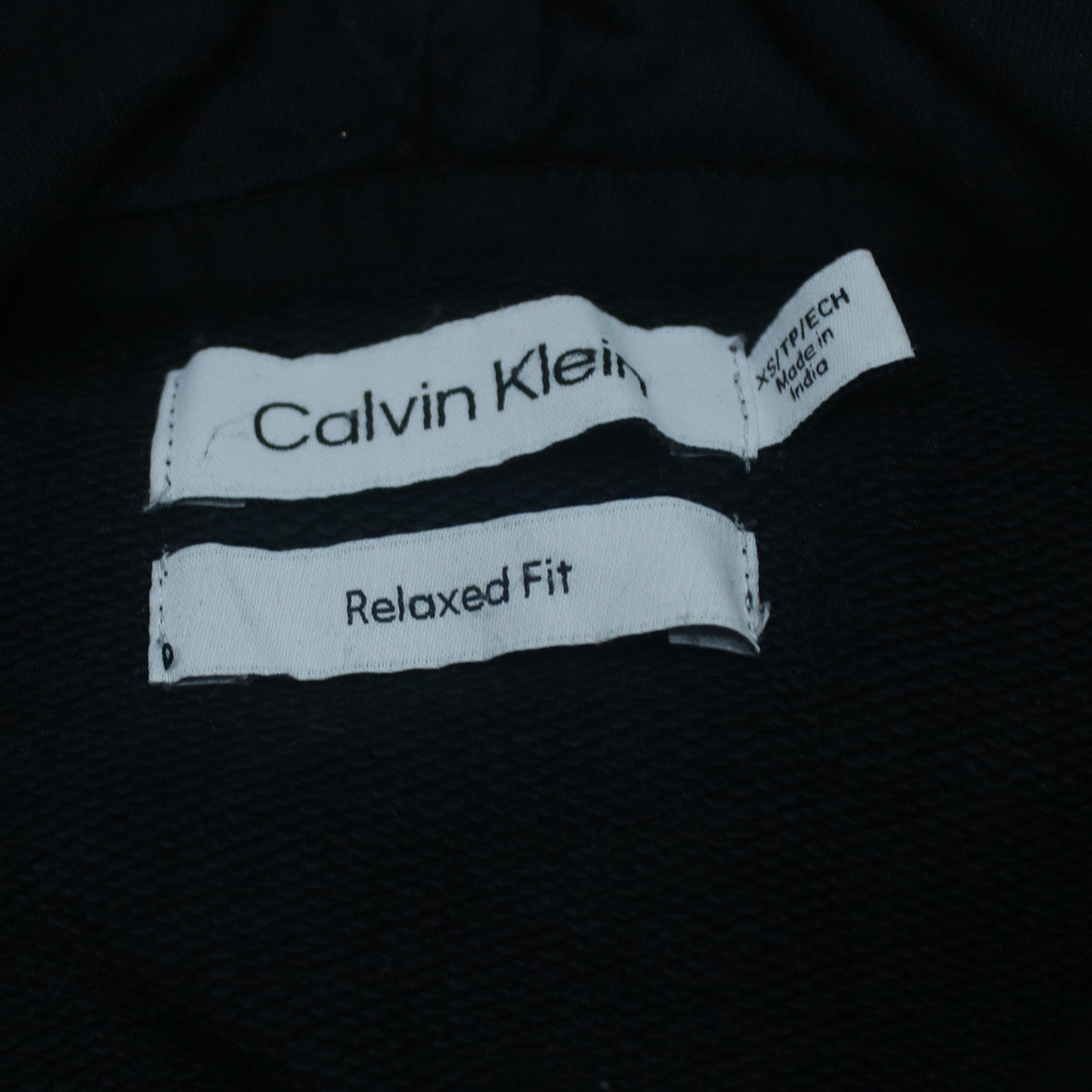 Calvin Klein Womens Black Relaxed Fit Cotton Pullover Hoodie XS