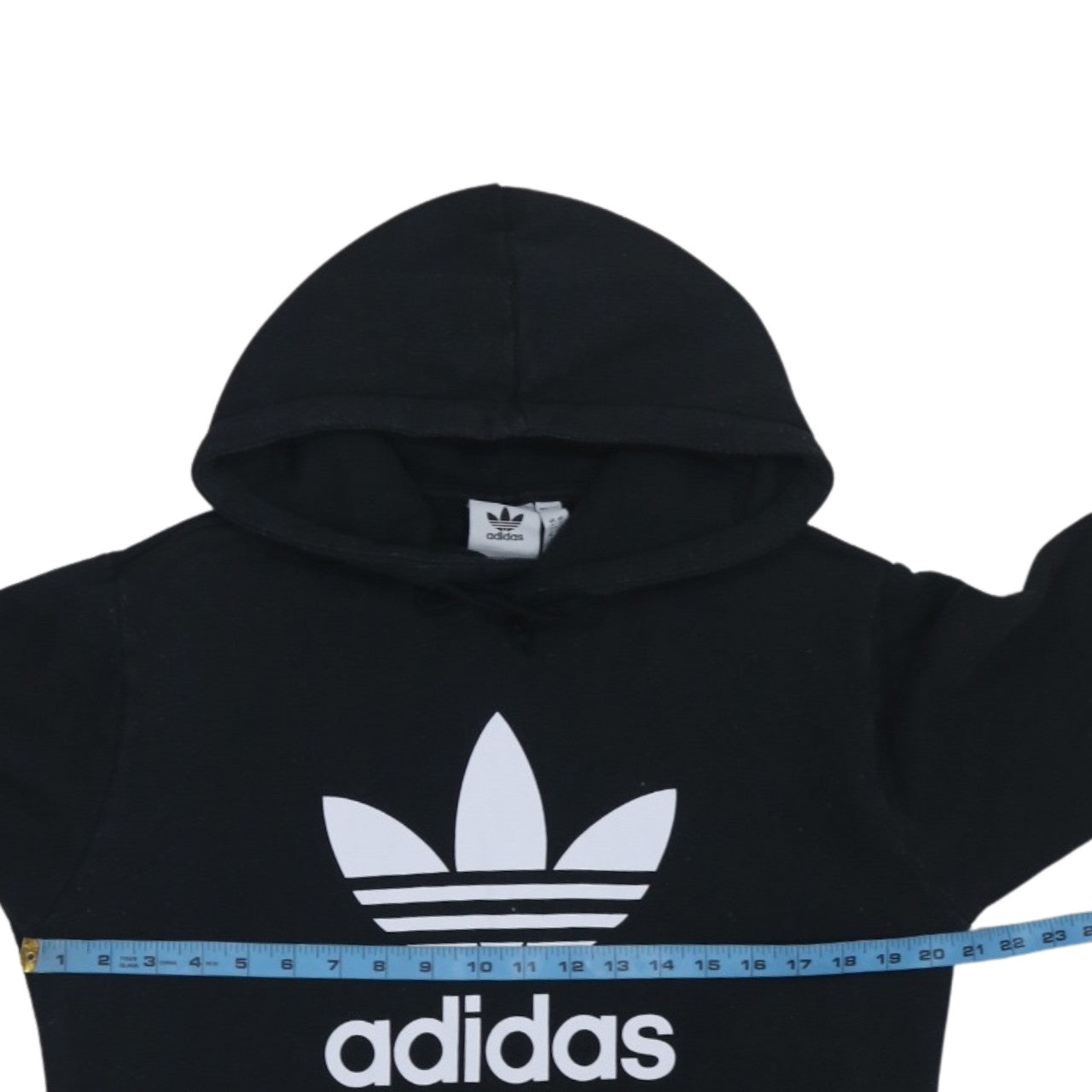 Adidas Womens Black Small Pullover Hoodie with Logo Print