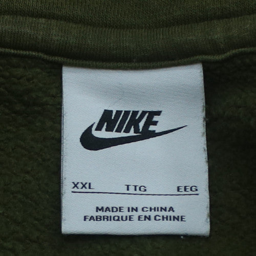 Nike Mens Green 1/4 Zip Fleece Sweatshirt XXL Regular Fit