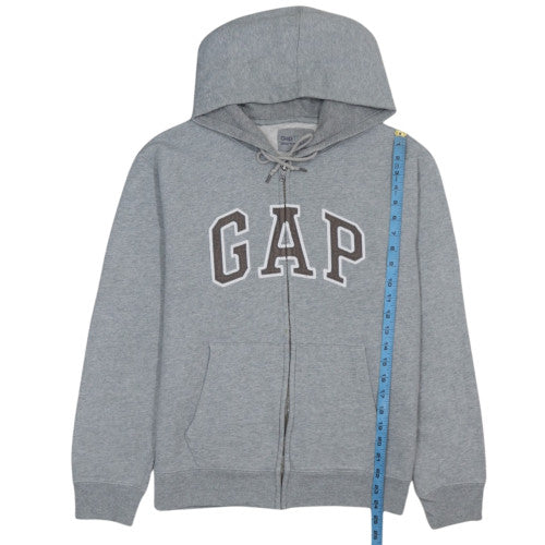 GAP Men’s Grey Full Zip Hoodie S Regular Fit Cotton Fleece
