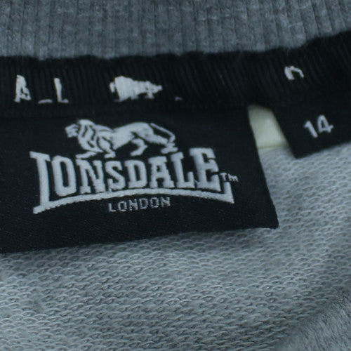 Lonsdale Womens Grey Logo Sweatshirt Size 14 Cotton Blend