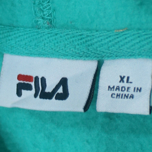 Fila Women's Green Full Zip Hoodie XL Polyester Cotton Blend