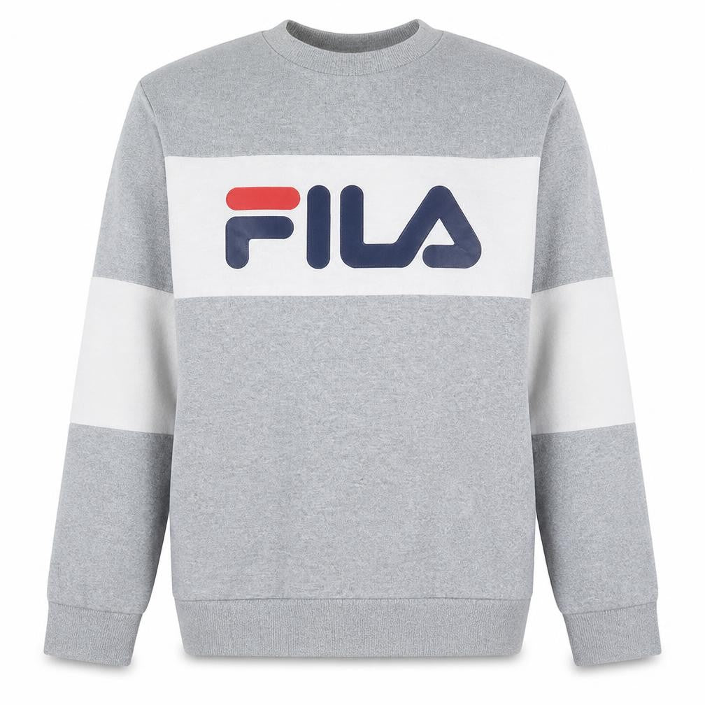Fila Mens Grey Crew Neck Pullover Sweatshirt L Regular Fit