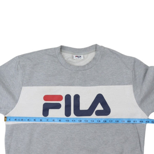 FILA Mens Grey Crew Neck Pullover Sweatshirt L Regular Fit