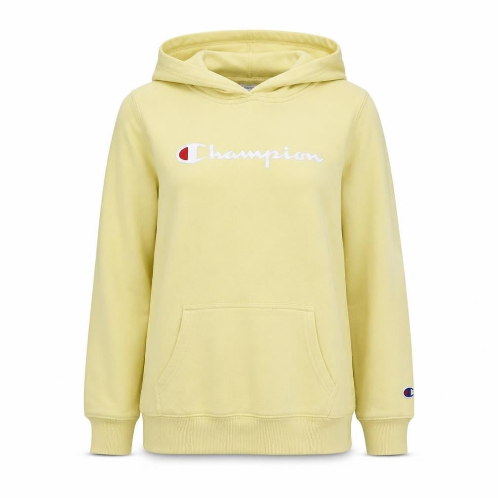 Champion Youth Yellow Hoodie Sweatshirt Womens Size 14 Pullover Cotton