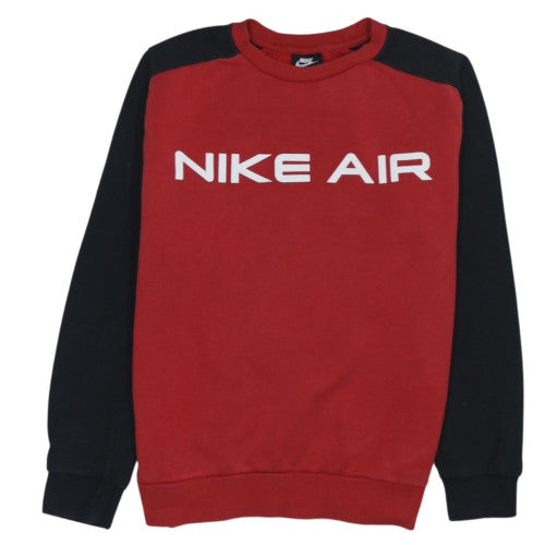 Nike Mens Red Black Air Logo Crew Neck Sweatshirt M