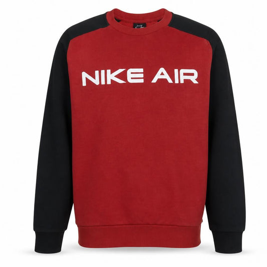 Nike Mens Red Black Air Logo Crew Neck Sweatshirt M