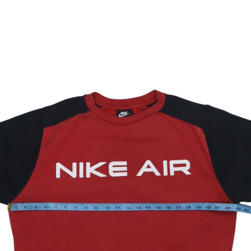 Nike Mens Red Black Air Logo Crew Neck Sweatshirt M