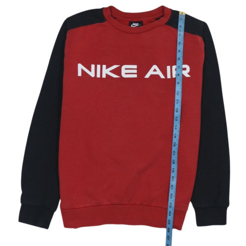 Nike Mens Red Black Air Logo Crew Neck Sweatshirt M