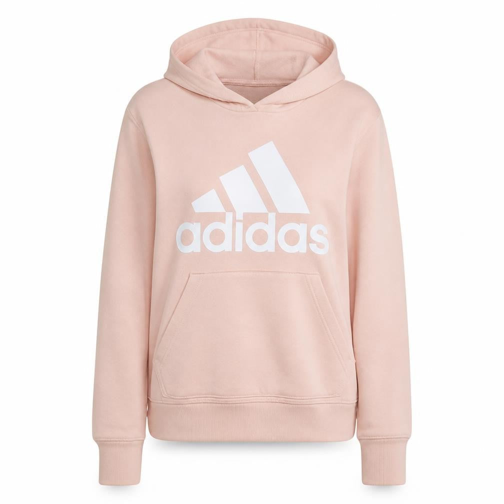 Adidas Womens Pink Pullover Hoodie Size L Cotton Blend Logo