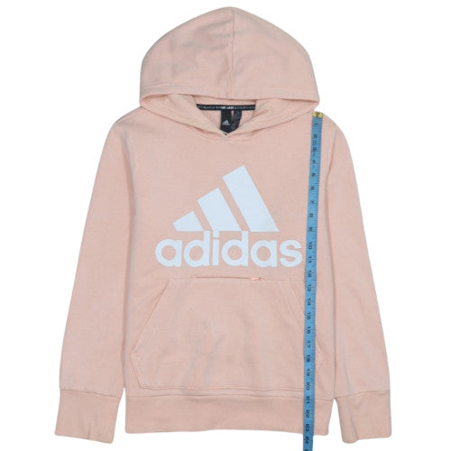 Adidas Womens Pink Pullover Hoodie Size L Cotton Blend Logo