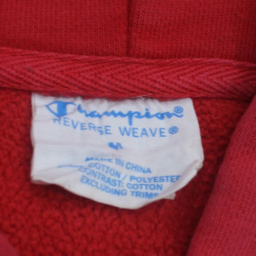 Champion Womens Red Reverse Weave Pullover Hoodie Size M