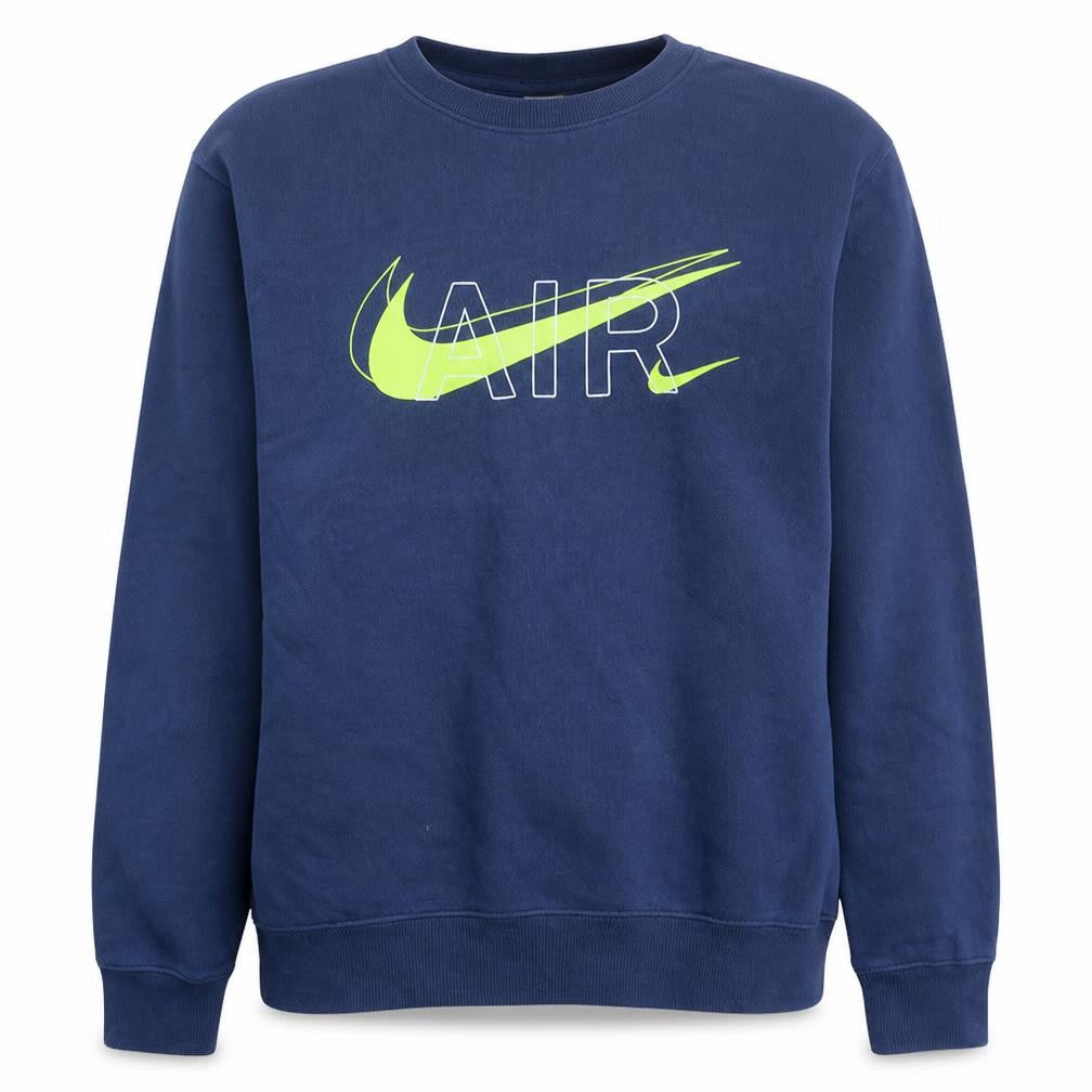 Nike Men's Blue Crew Neck Pullover Logo Sweatshirt Size L