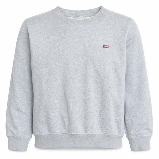 Levi's Men's Grey Pullover Sweatshirt L Crew Neck Fleece Regular Fit