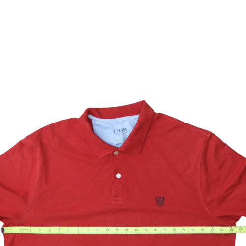 Chaps Men's Red XL Polo Shirt Cotton Blend Short Sleeve Classic Fit