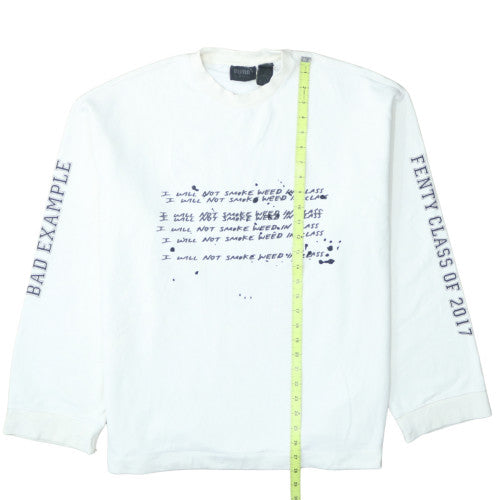 Puma by Rihanna Mens White Graphic Pullover Sweatshirt UK 10 - Fenty Edition