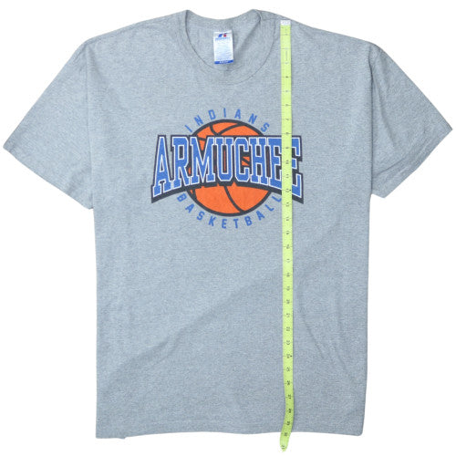 Russell Athletic Mens Grey XL Basketball Graphic T-Shirt