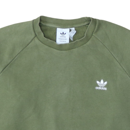 Adidas Men’s Green Crew Neck Pullover Sweatshirt L Fleece