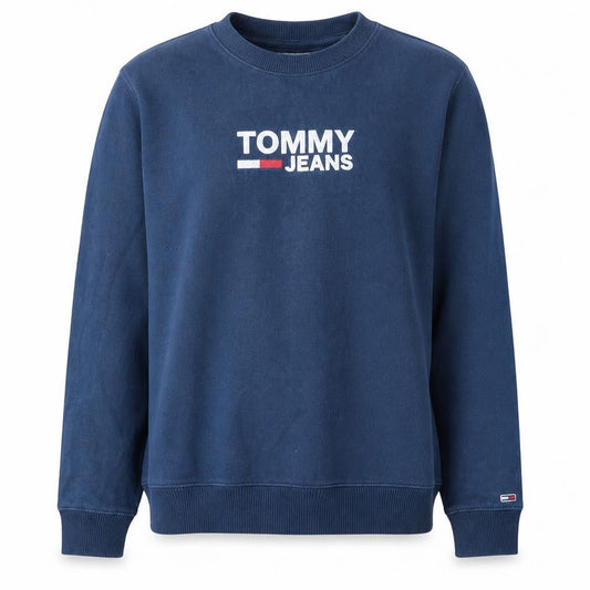 Tommy Jeans Men's Blue XL Pullover Sweatshirt Crew Neck Logo