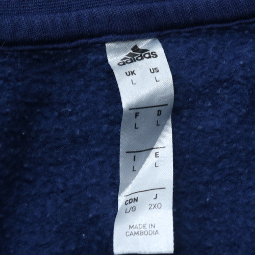 Adidas Men’s Blue Pullover Sweatshirt L Regular Fit Crew Neck