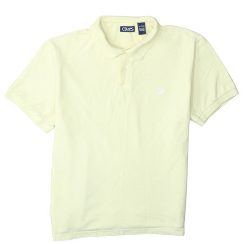 Chaps Men's Yellow XL Cotton Short Sleeve Polo Shirt