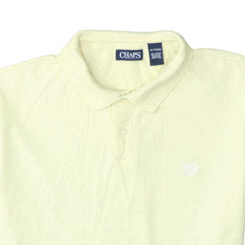Chaps Men's Yellow XL Cotton Short Sleeve Polo Shirt