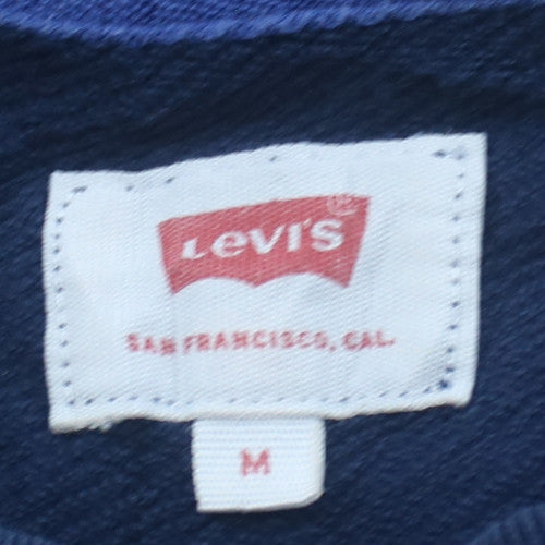 Levi's Men's Blue Crew Neck Logo Pullover Sweatshirt M