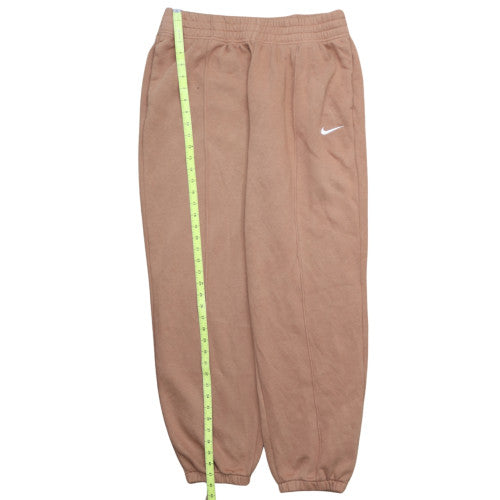Nike Womens Brown Fleece Sweatpants L Elastic Waist Logo Joggers