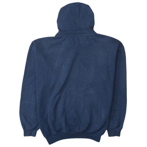 Fred Perry Men Blue Pullover Hoodie M Cotton Fleece Logo Sweatshirt