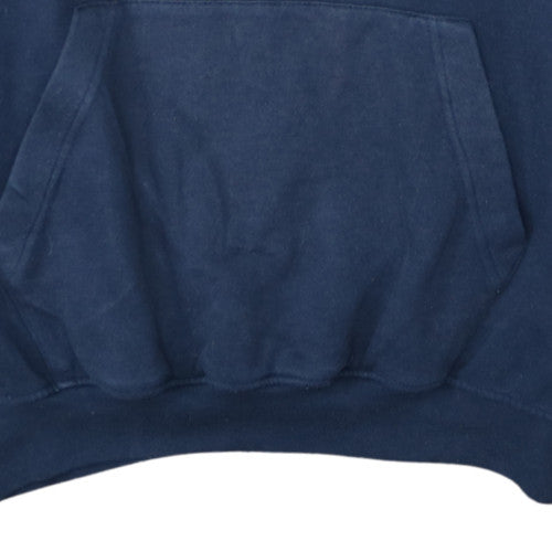Fred Perry Men Blue Pullover Hoodie M Cotton Fleece Logo Sweatshirt