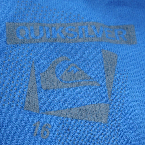 Quiksilver Boys Blue Pullover Hoodie Size 16 Cotton Blend Casual