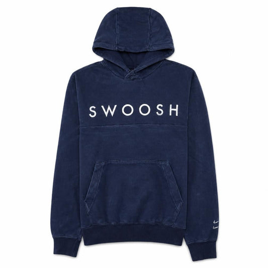 Nike Women's Navy Swoosh Pullover Hoodie Size Small Cotton Blend