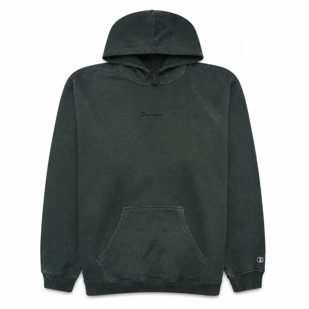 Champion Men's Green Pullover Hoodie Medium Embroidered Logo